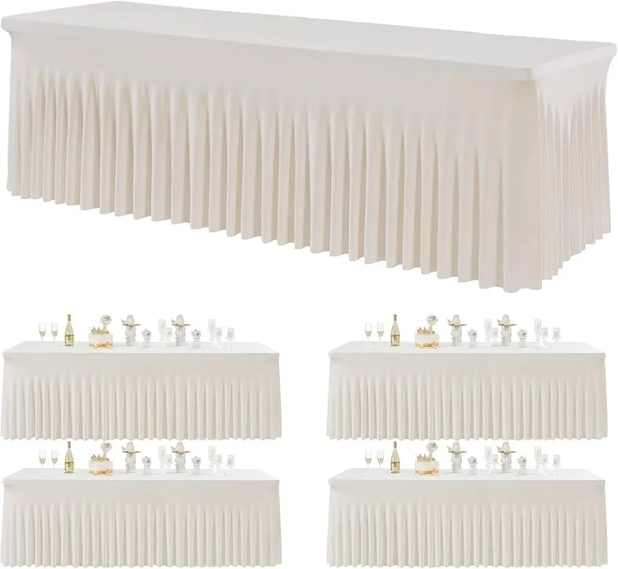 Rectangle Ivory Tablecloth (Fits 8ft only) Spandex