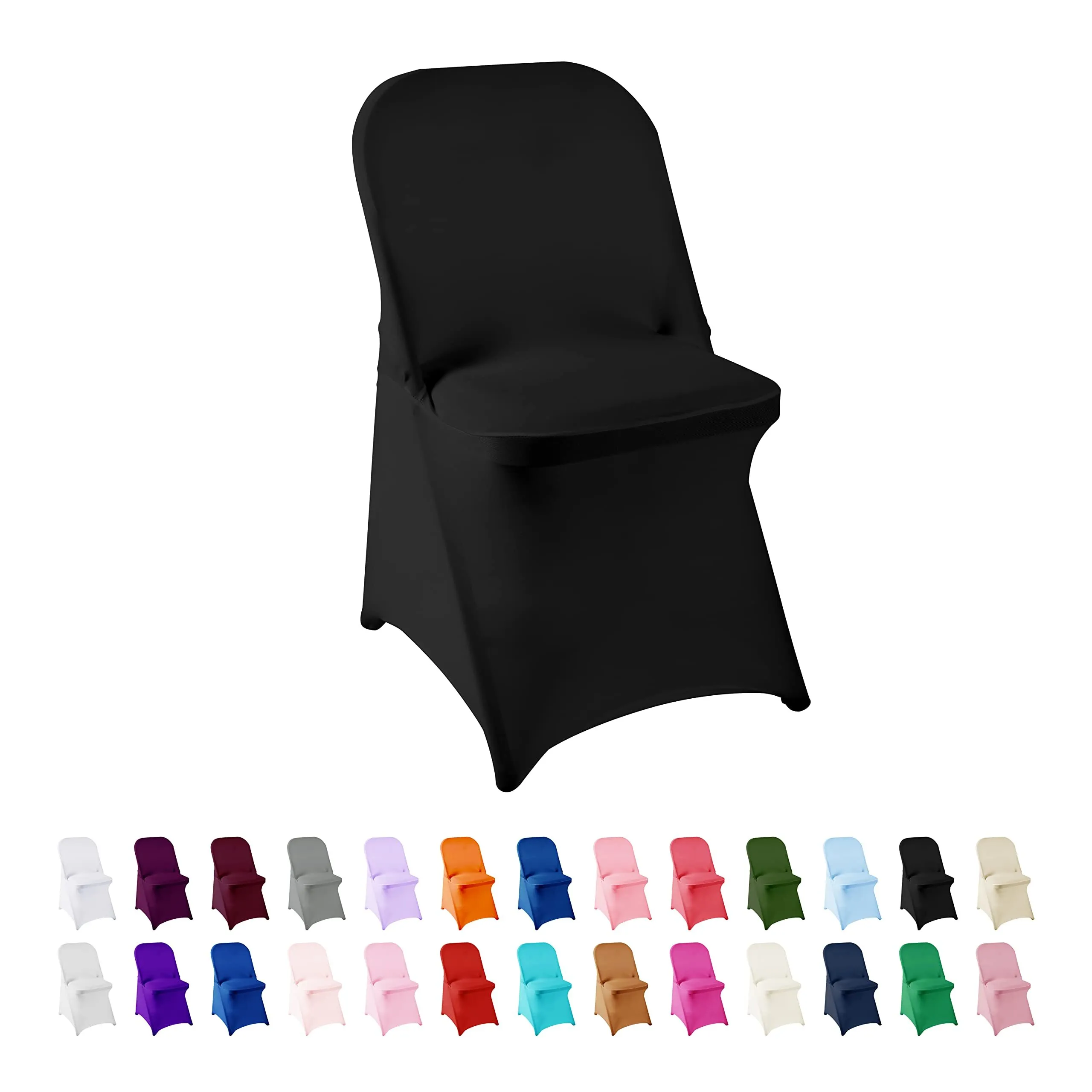 Folding Chair Cover Black Spandex