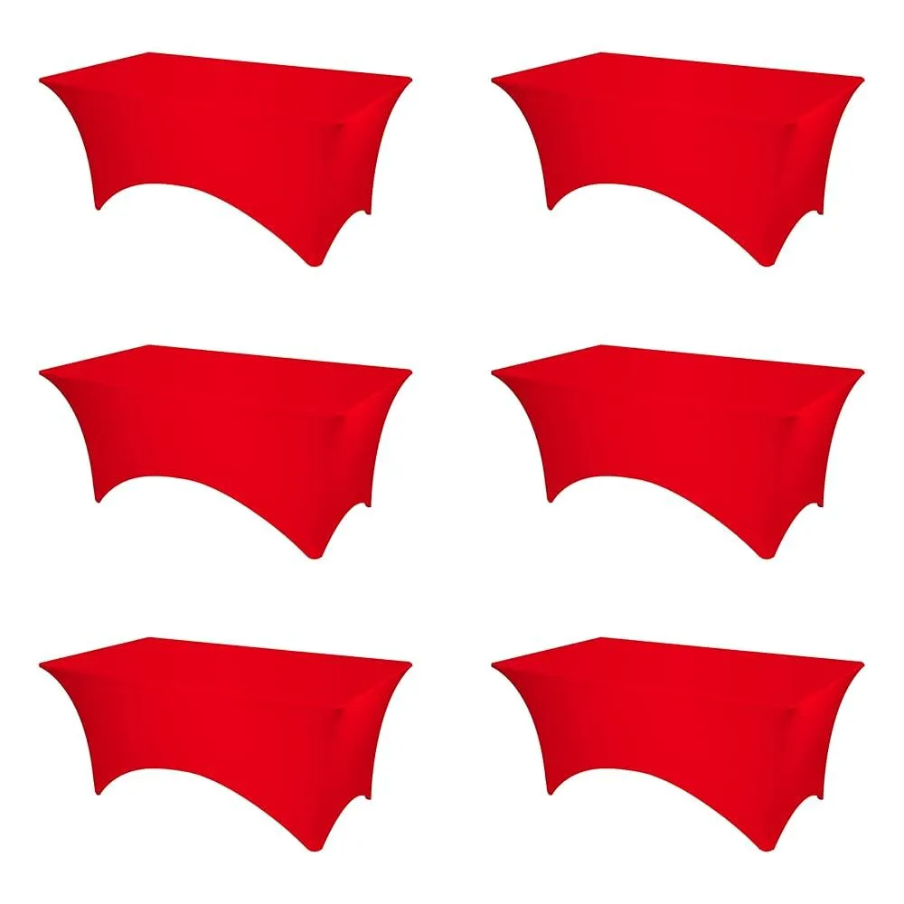 Red Spandex Rectangle Folding Tablecloth (fits 6ft table)