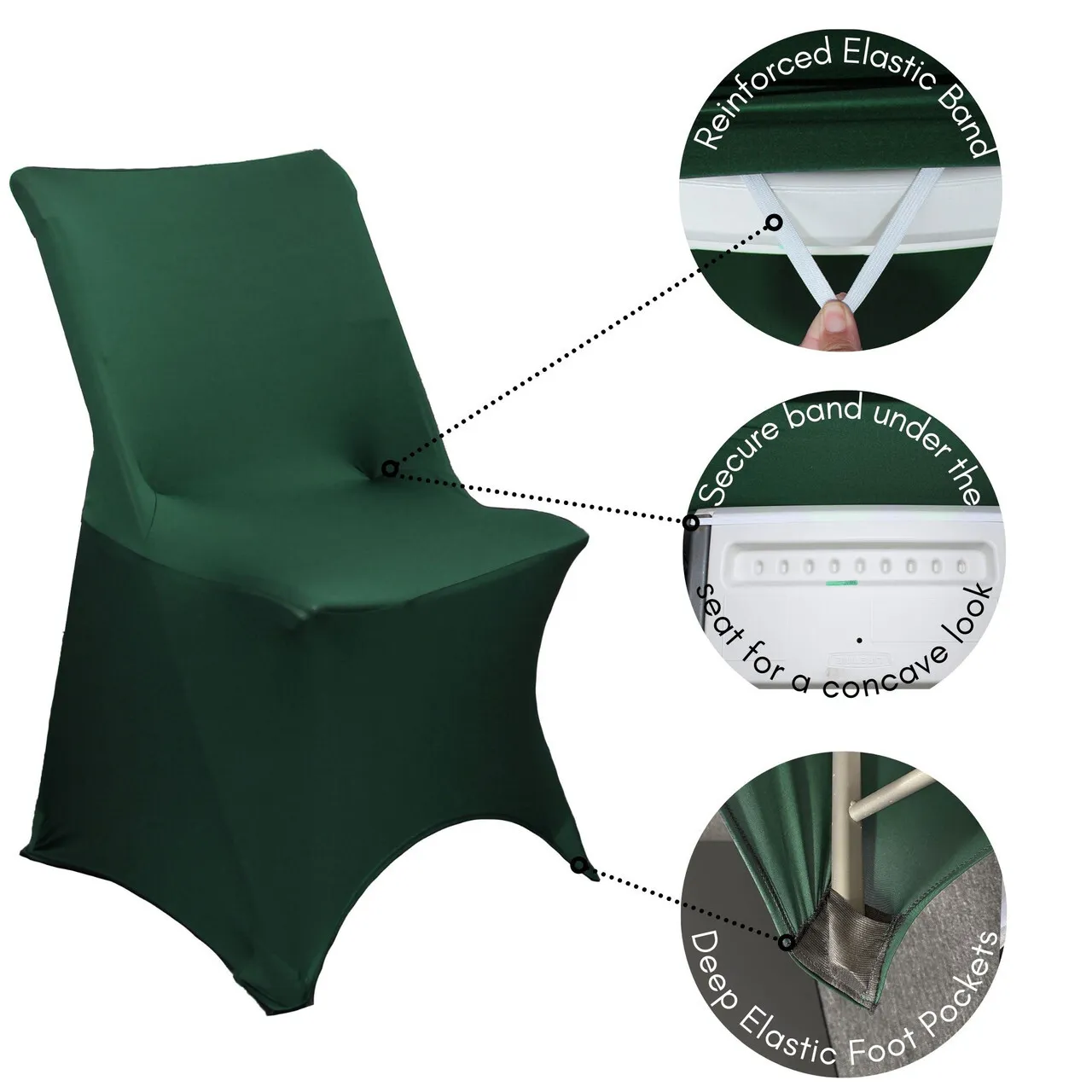 Green spandex folding chair covers