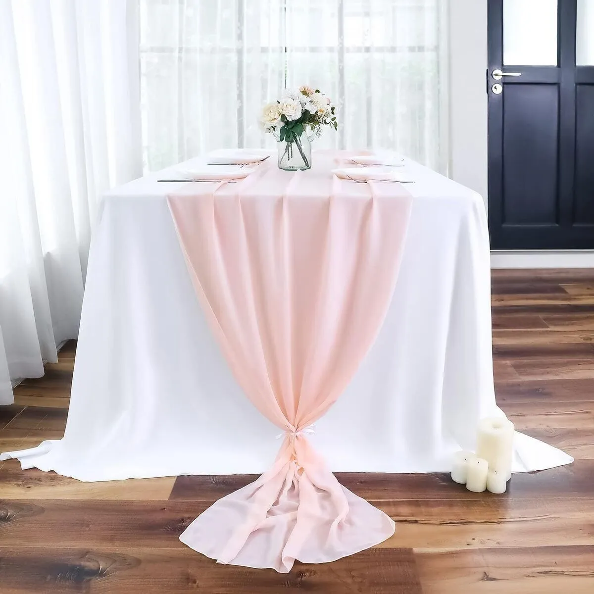 Table Runners Chiffon Pink