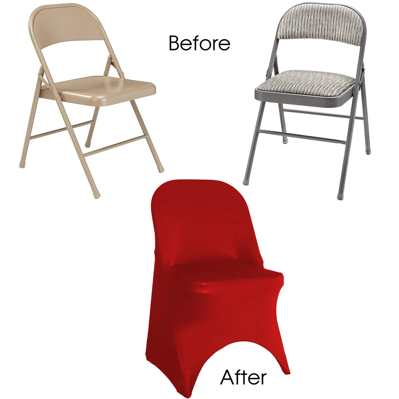 Folding Chair Cover Red Spandex