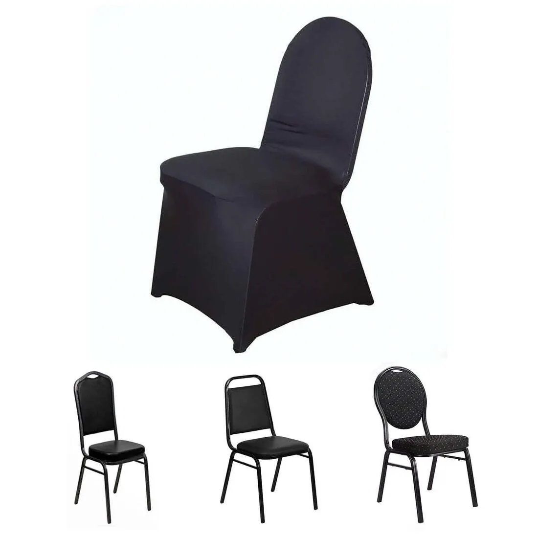 Black Banquet Spandex Chair Covers