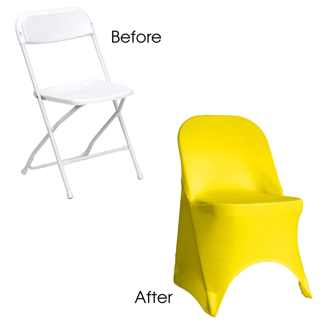 Yellow Spandex Folding Chair Covers