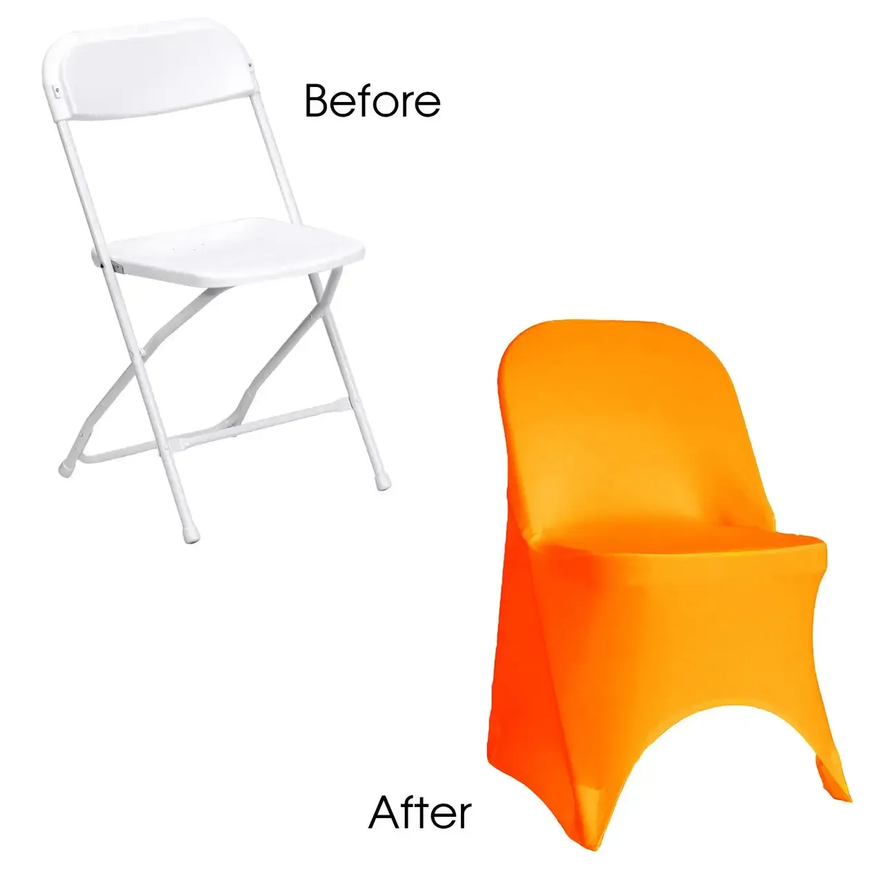 Folding Chair Cover Orange Spandex