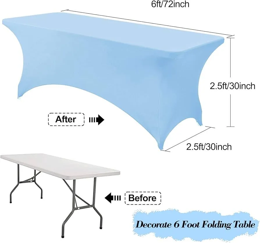 Rectangle Tablecover Light Blue Spandex
