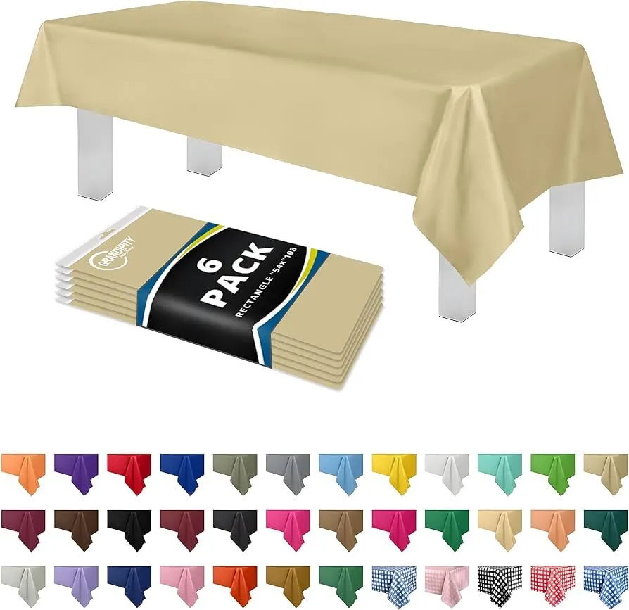 Plastic Tablecloth ( Varied Colors)