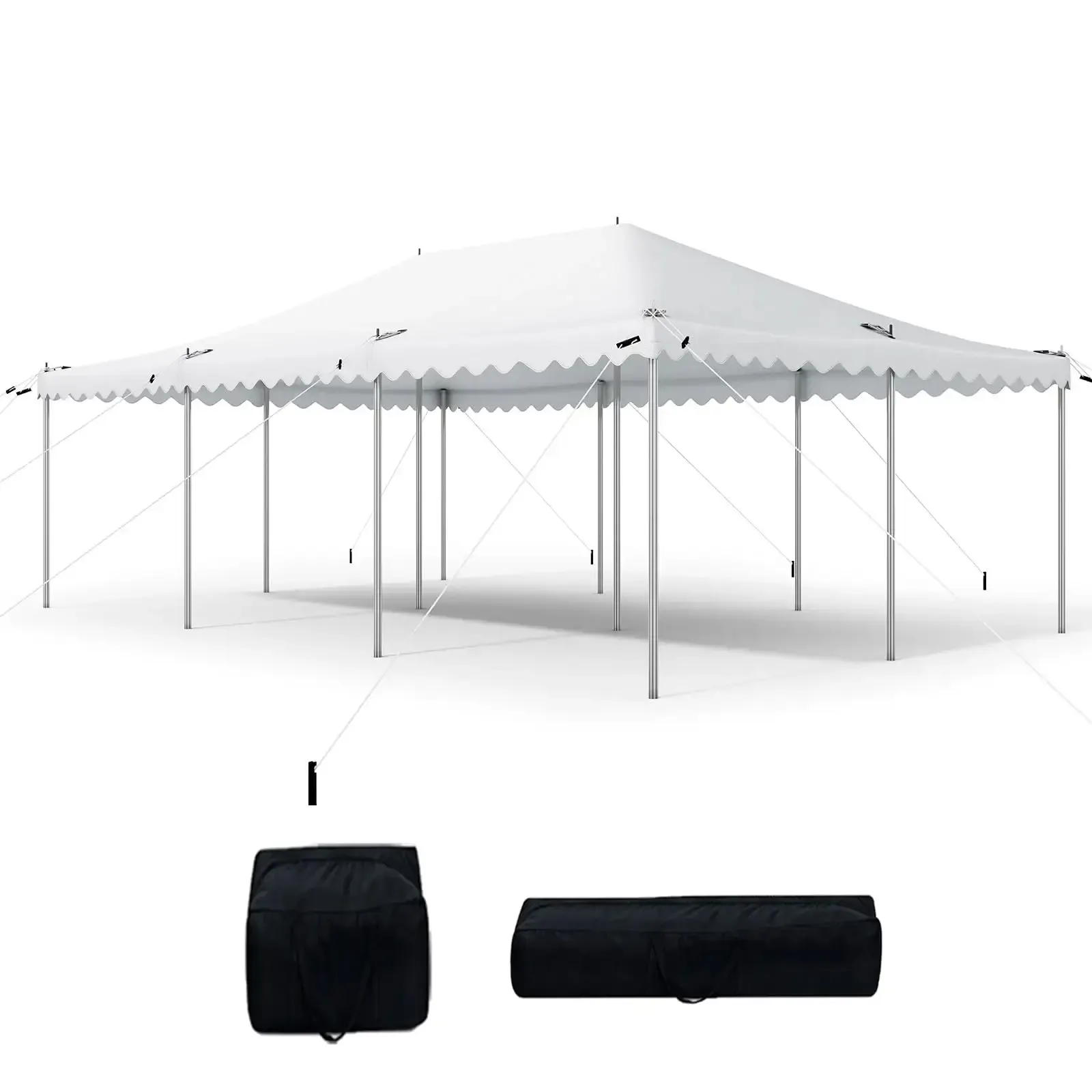 20x40 White Pole Tent Only (No side walls)