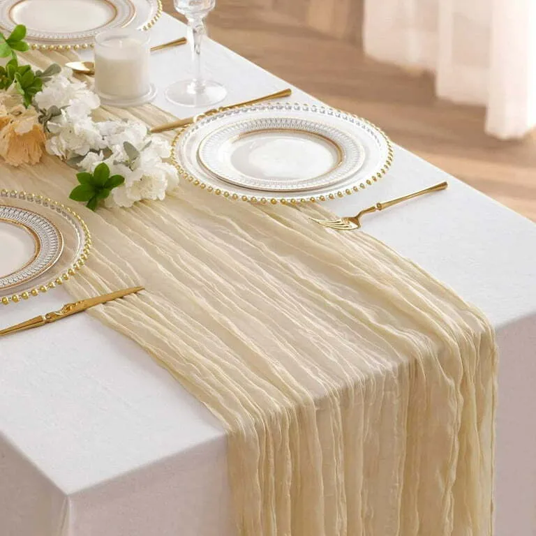 Table Runner Gold Cheesecloth