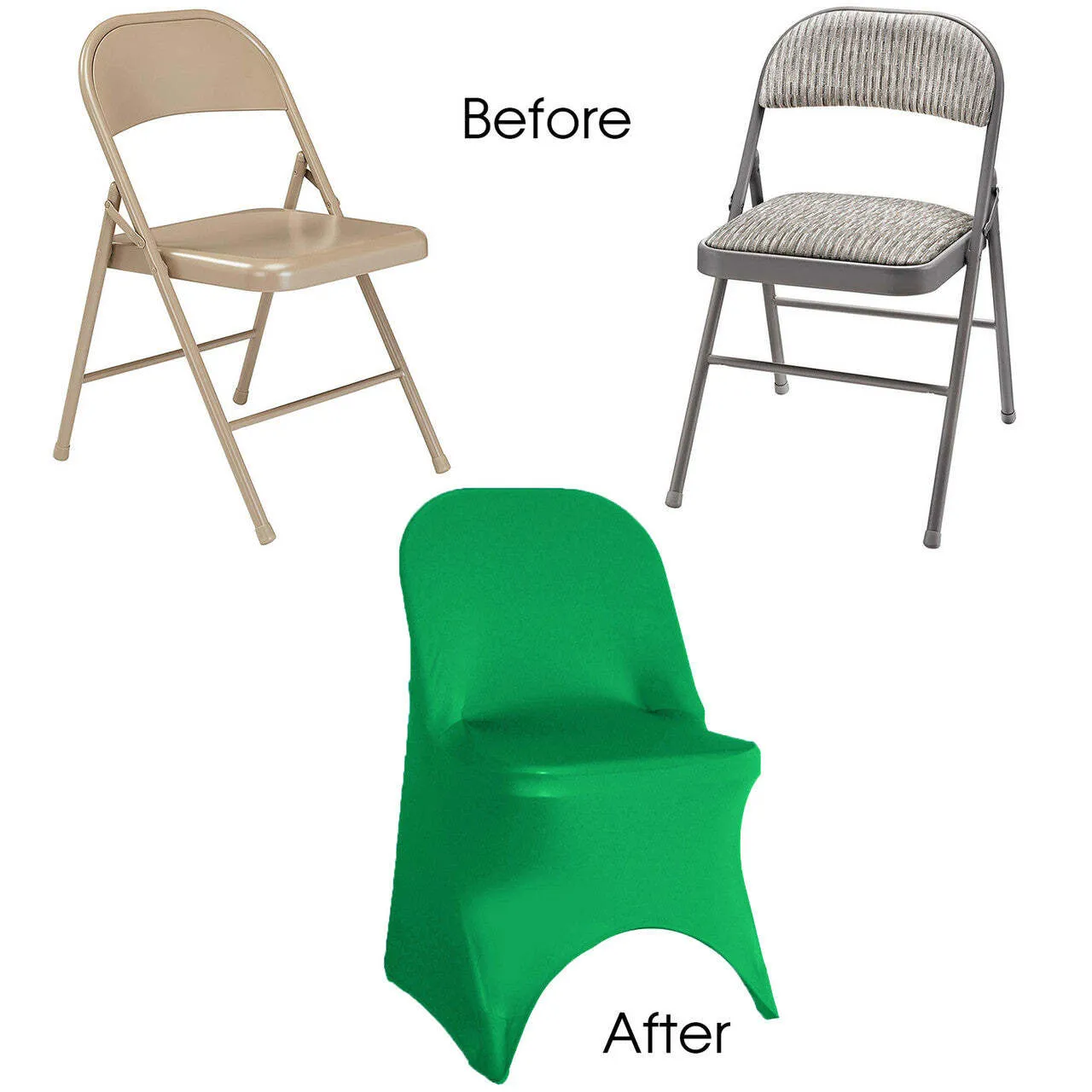 Folding Chair Cover Green Spandex