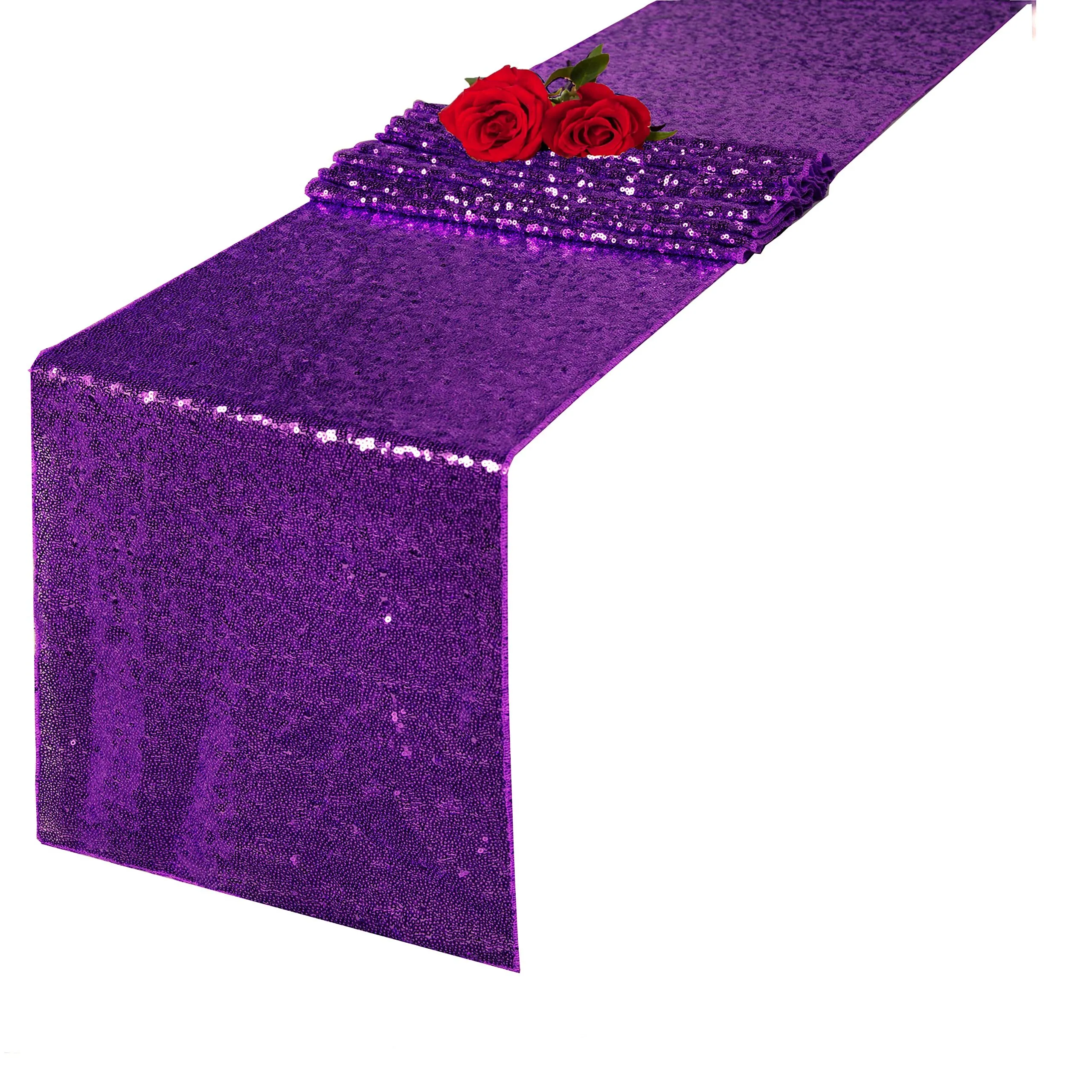 Table Runners Purple Glitter