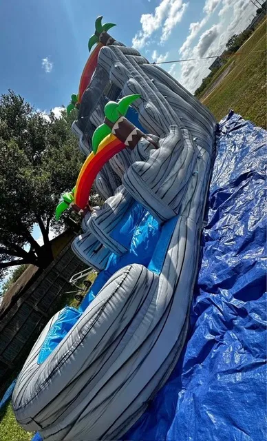 22 Foot Single Lane Grey Waterslide