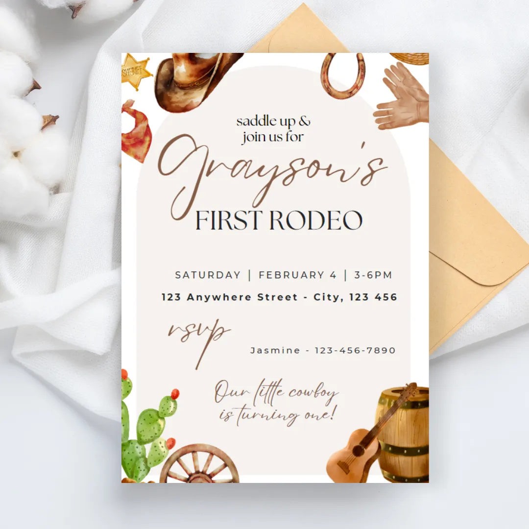 Rodeo Party Invitation - My First Rodeo 