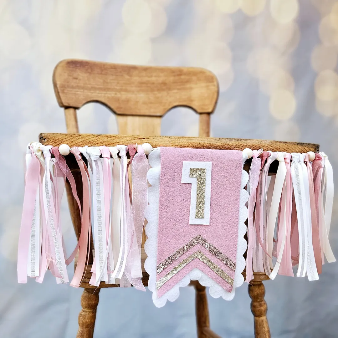 Pink 1 Highchair Banner