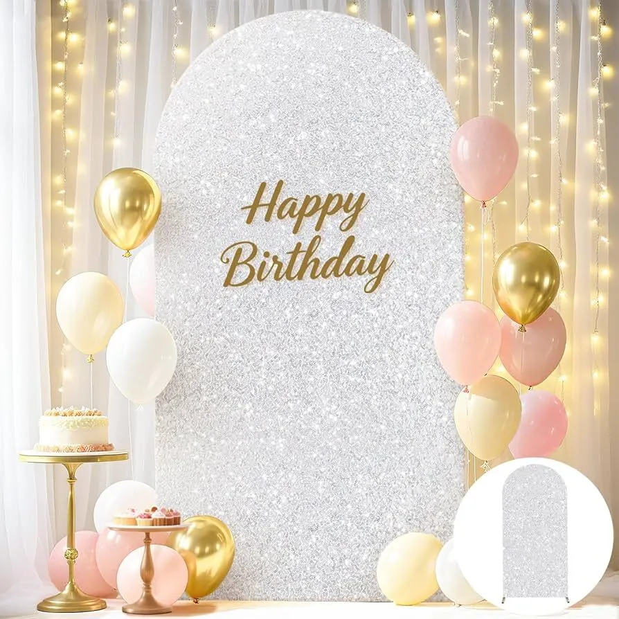 Silver Glitter Arch Cover - 7.2