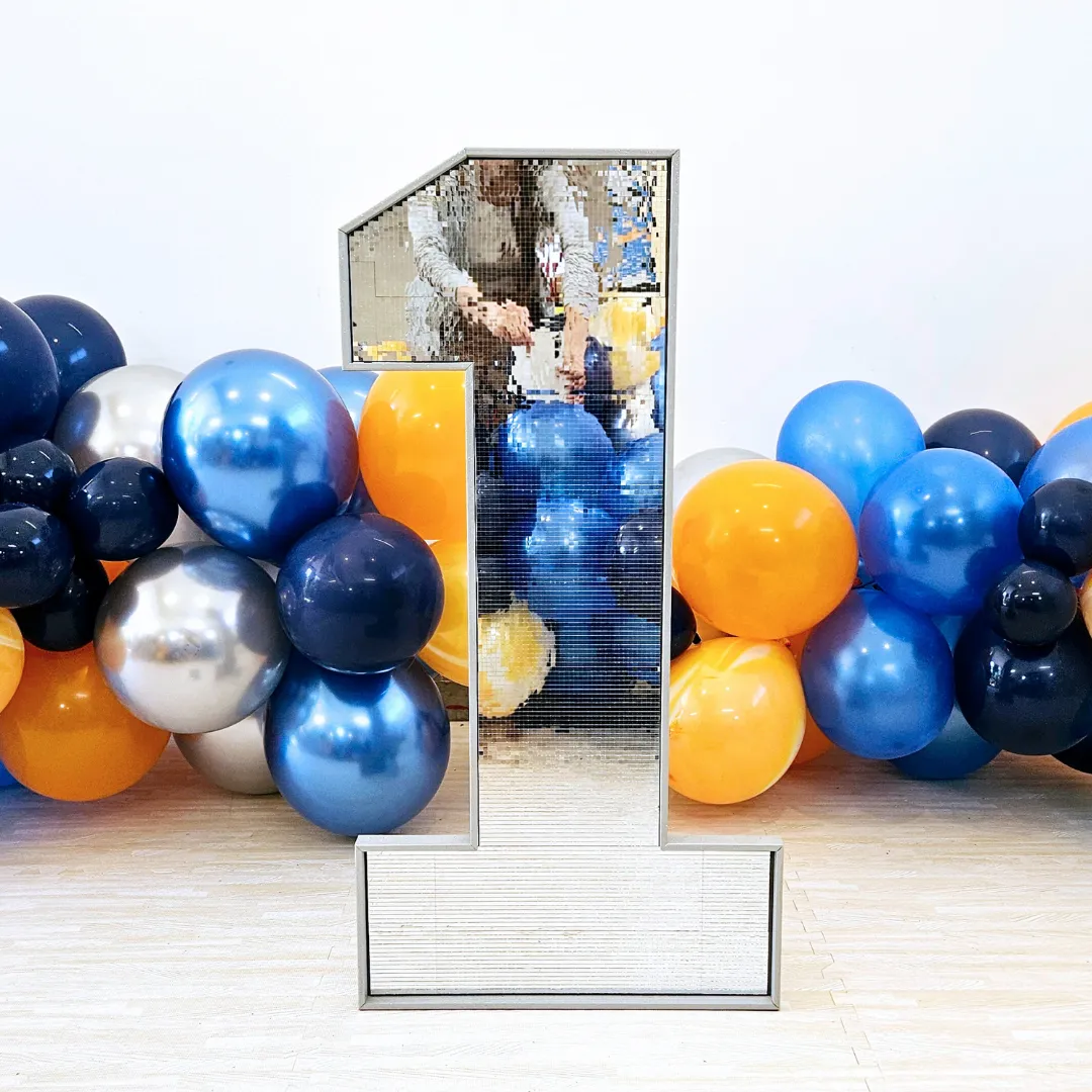 Marquee Number 1  Mirror Silver