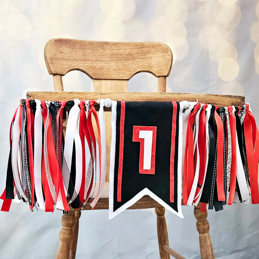 Red & Black 1 Highchair Banner