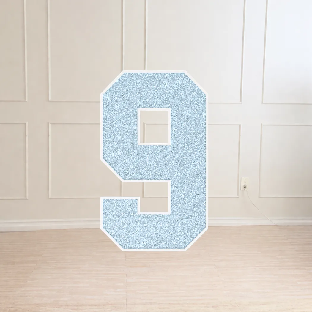 Marquee 9 Sky Blue Glitter