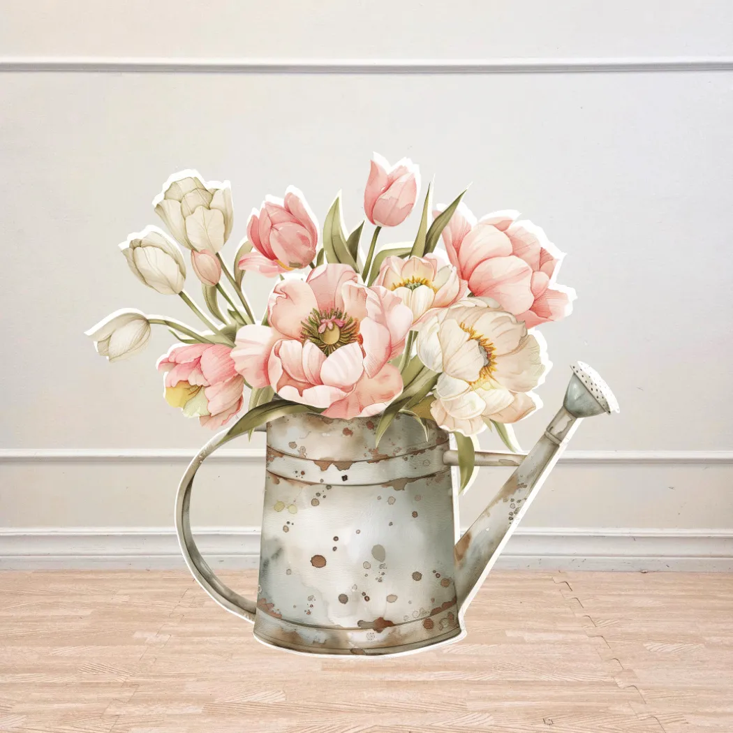 Watering Can Peony Cut Out