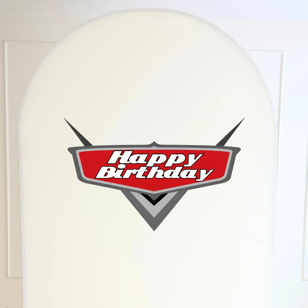 Race Car Happy Birthday Arch Signage