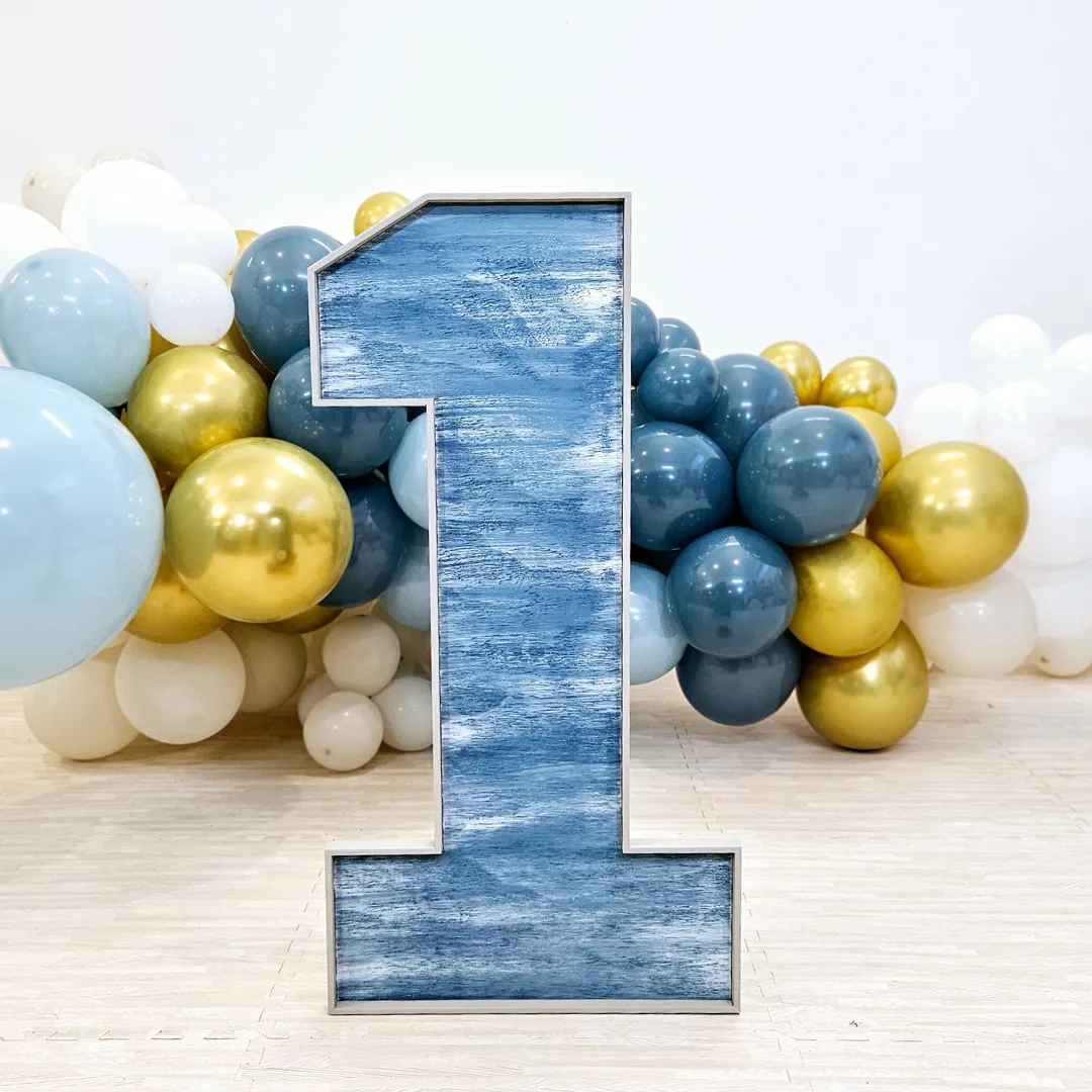 Marquee Number 1  Denim Blue