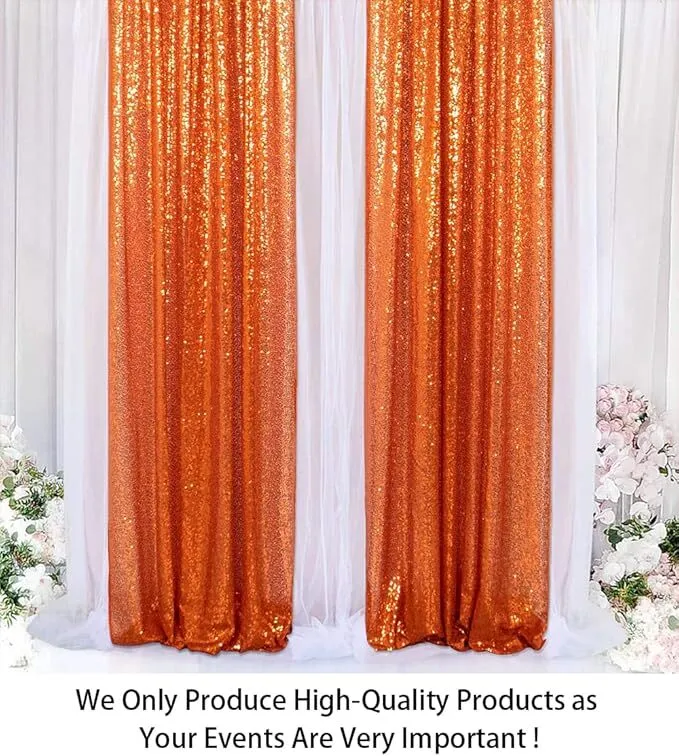 ShinyBeauty Sequin Curtain Orange