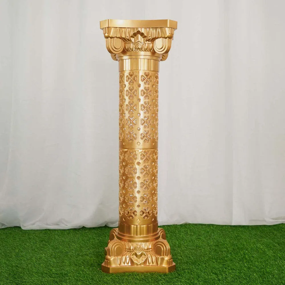 Gold Crafted Venetian Inspired Pedestal Stand (40 Inch)
