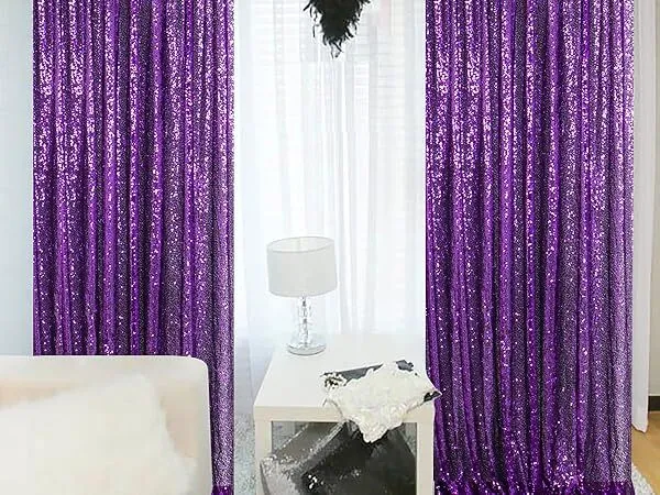 Purple Sequin Curtain