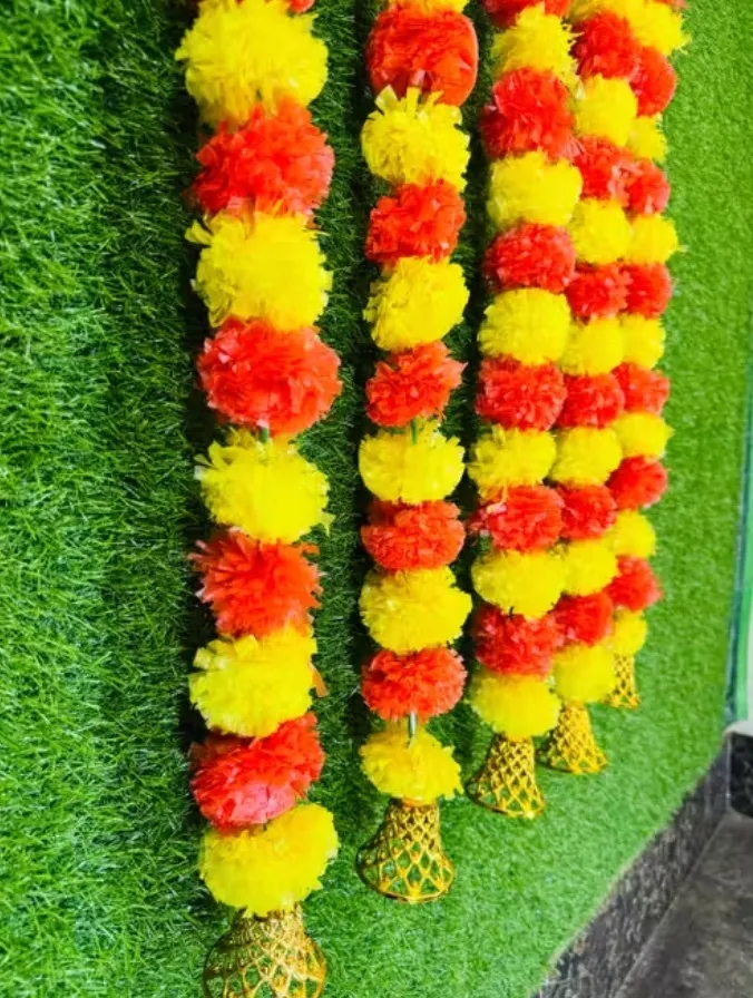 Indian Marigold Flowers with Bell