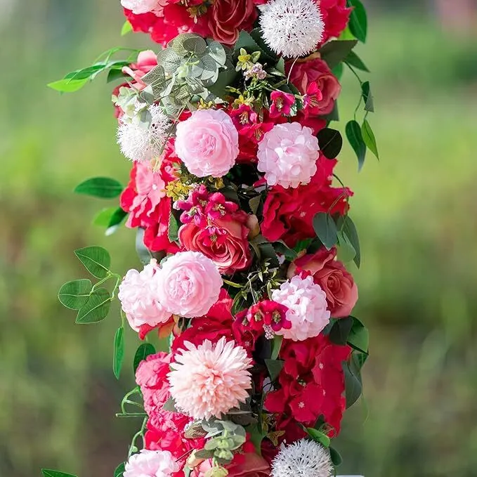  Artificial Red Pink Floral Flower Arrangements