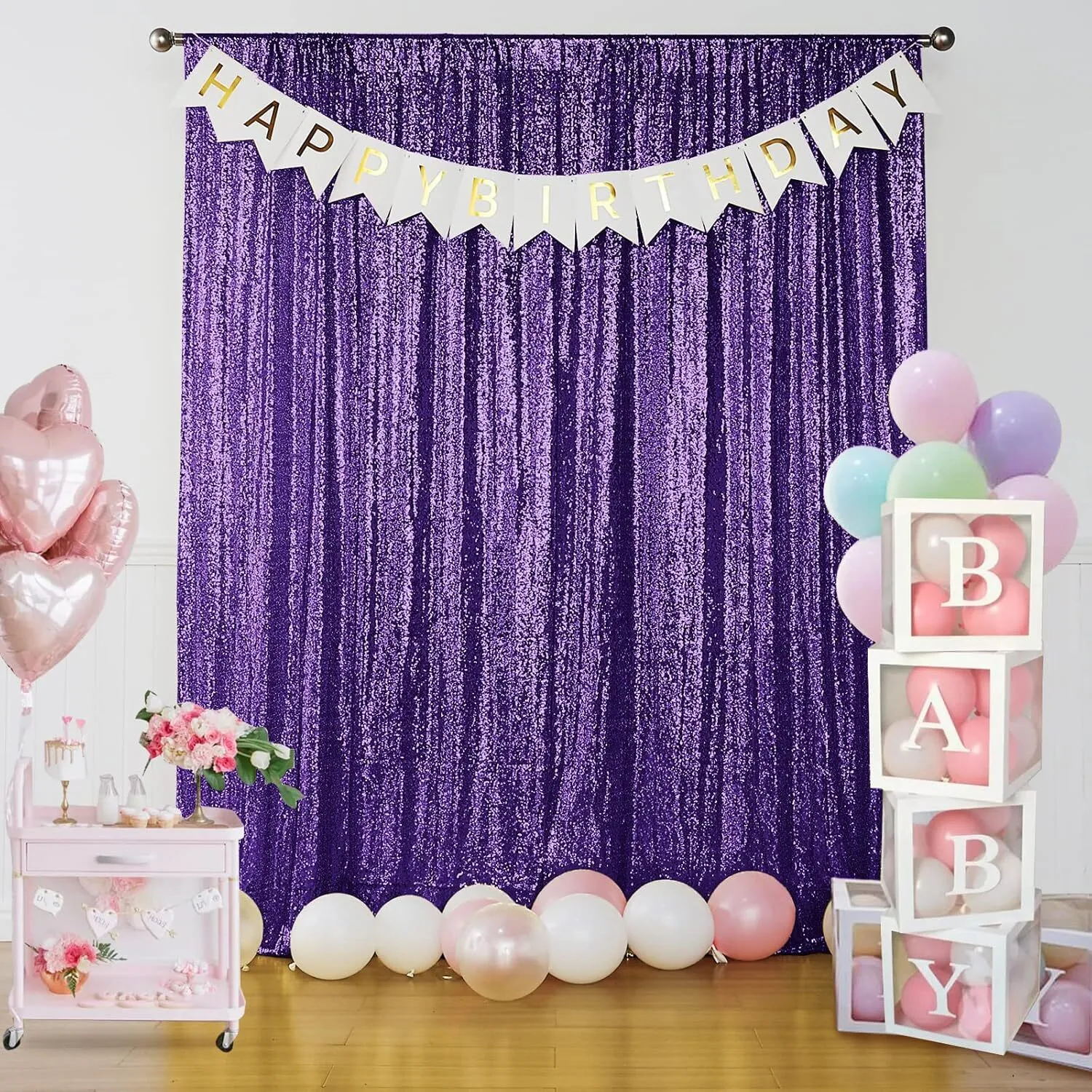 Purple Sequin Curtain