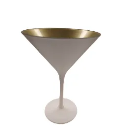 Cocktailglas wit/goud 