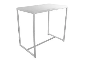 Statafel 120x70x110 cm met onderstel in witte textuurlak en wit topblad Indoor