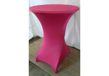 Stretchhoes Fuchsia met receptietafel minimum afname 3 stuks