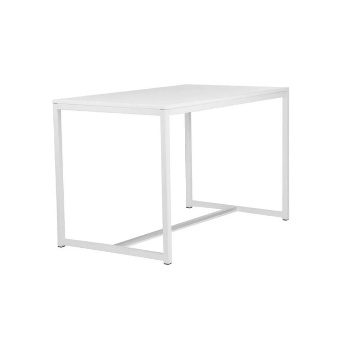 Dinertafel  1m20 l x 70 cm br x 76 cm h met onderstel in witte textuurlak en wit topblad (indoor gebruiken)