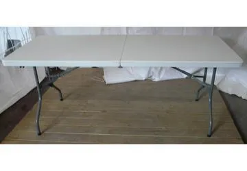 Bankettafel wit koffermodel  183cm l x 73,5 br x 73,5 cm h