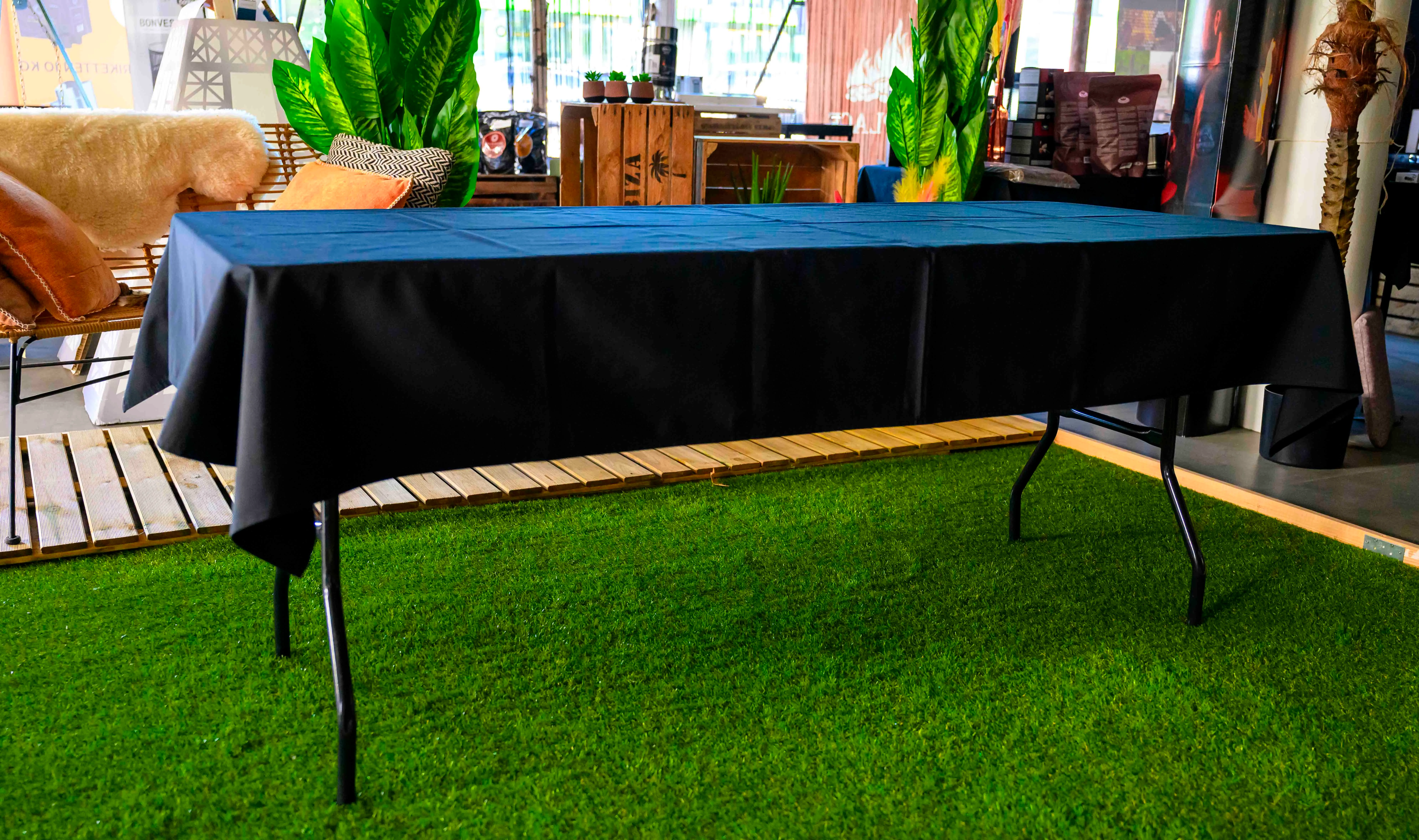 Tafelnap met klaptafel hout Afm 120x76cm - zwart 