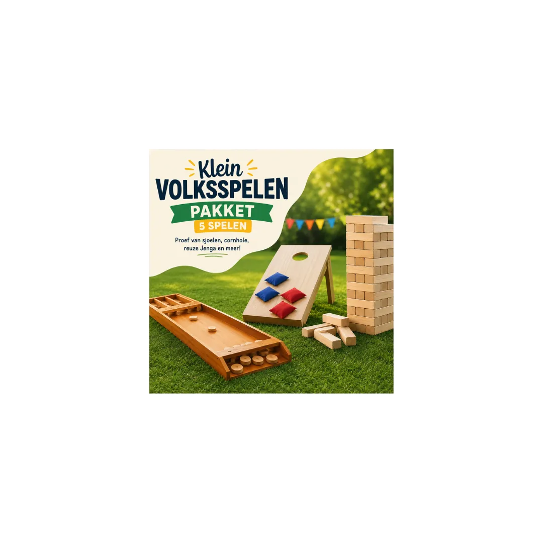 Volksspelen pakket mix van verschillende spelen 5 stuks