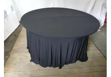 Gala hoes zwart met ronde klaptafel dia 152 cm