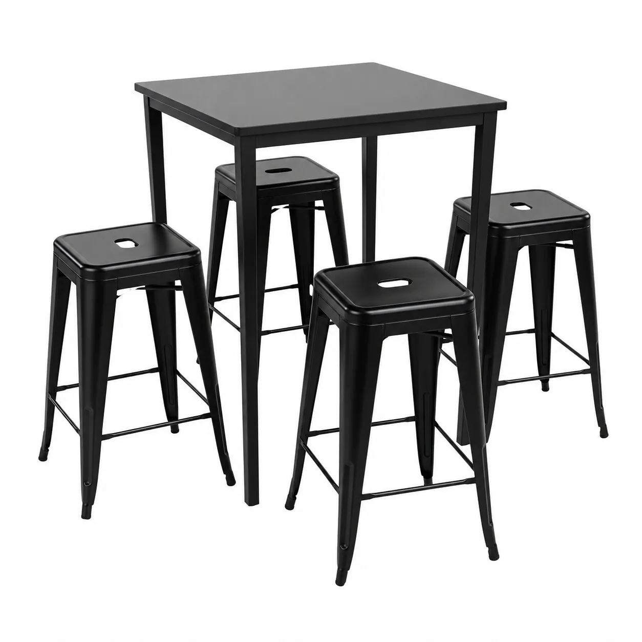 Statafel black trendy mini 3 statafels + 12 krukken