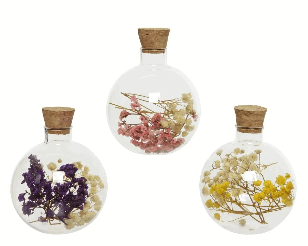 Kunstbloemen in glazen bol vanaf 12 stuks