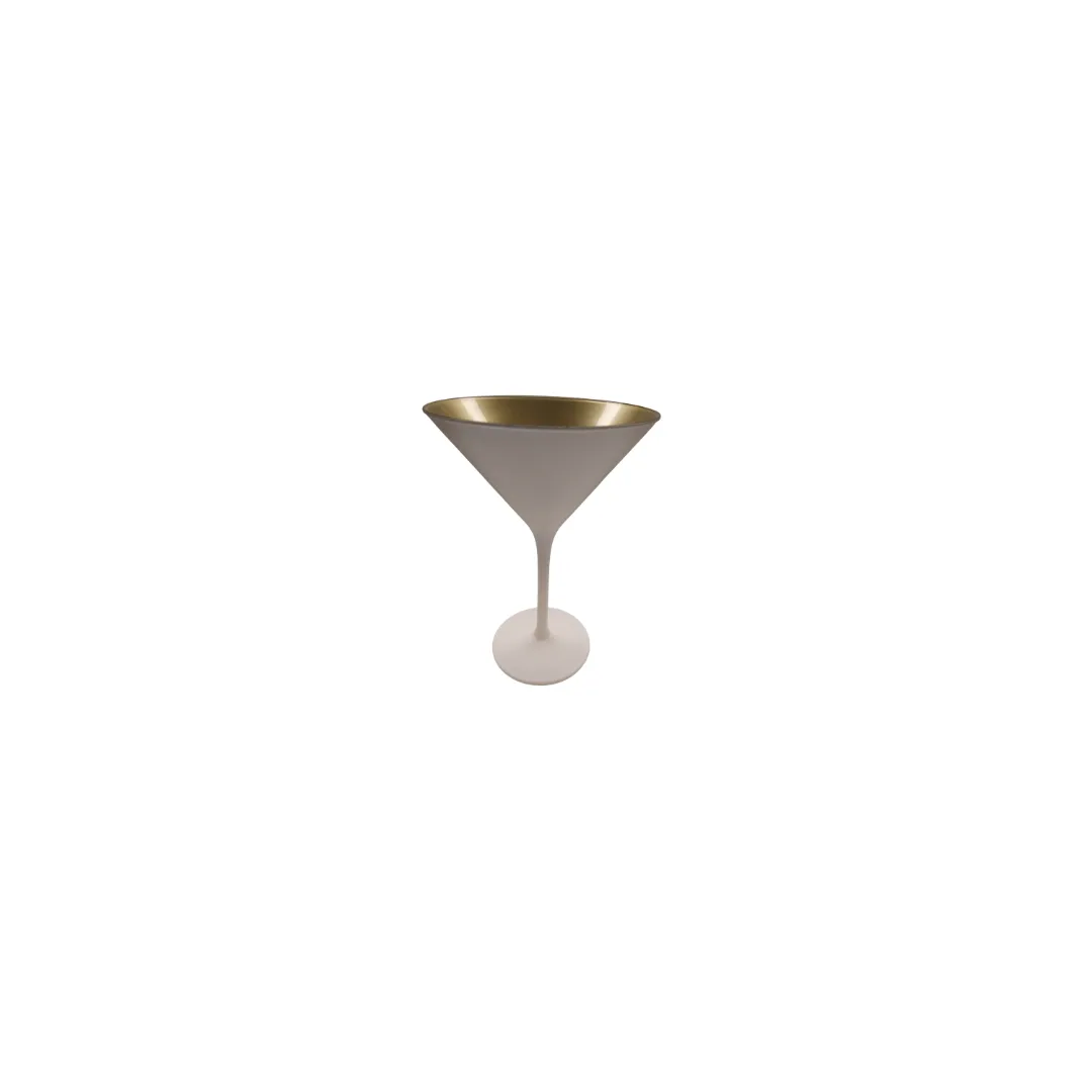 Cocktailglas wit/goud 