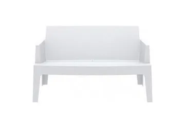 Zitbank trendy white pvc 128 x 54 x 92 cm hoog