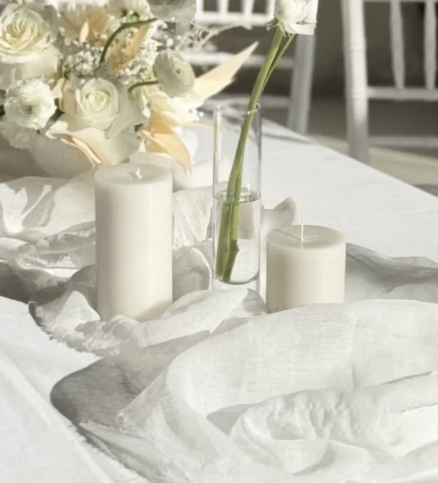White Linen Runner