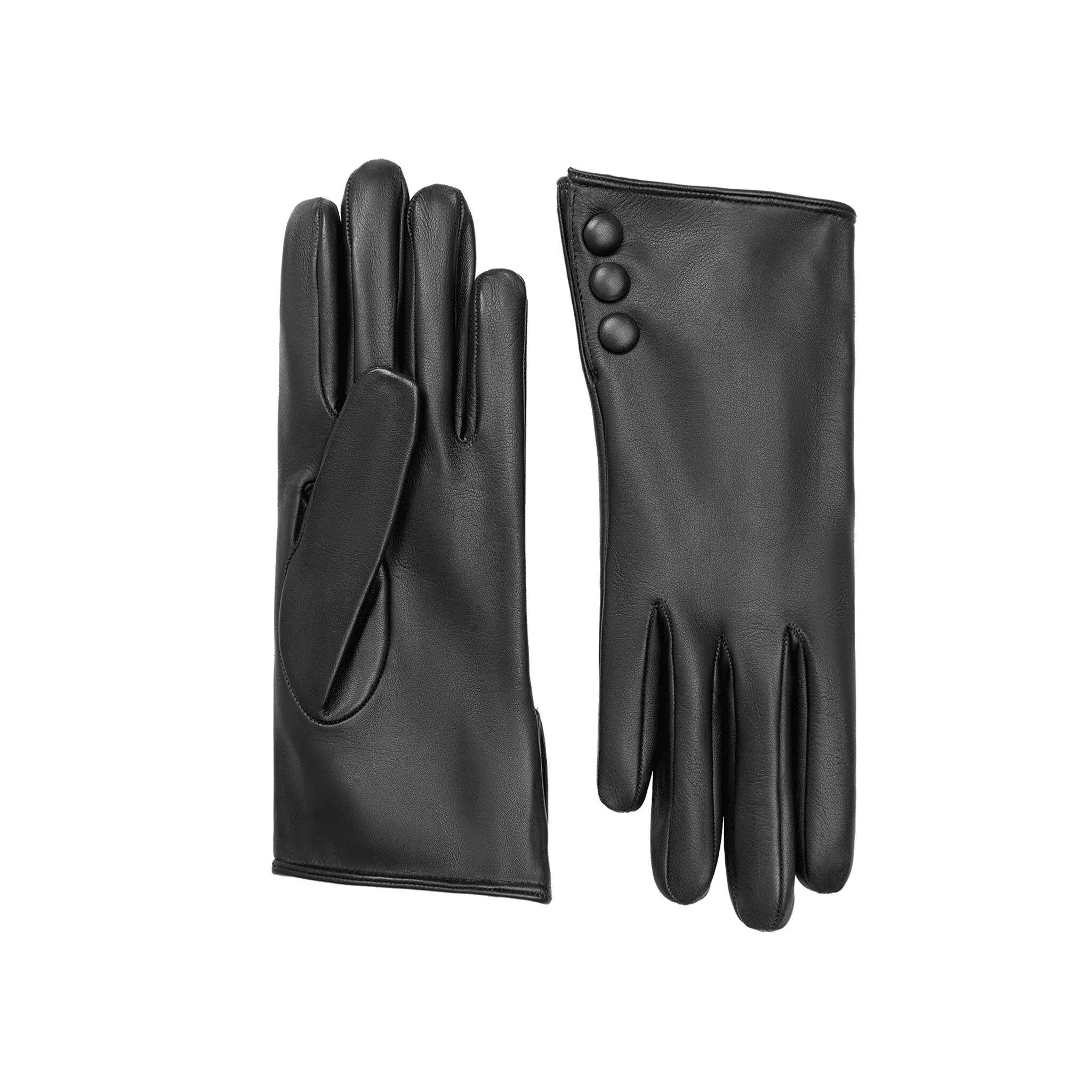 Celine | Leather Glove with Button Cuff