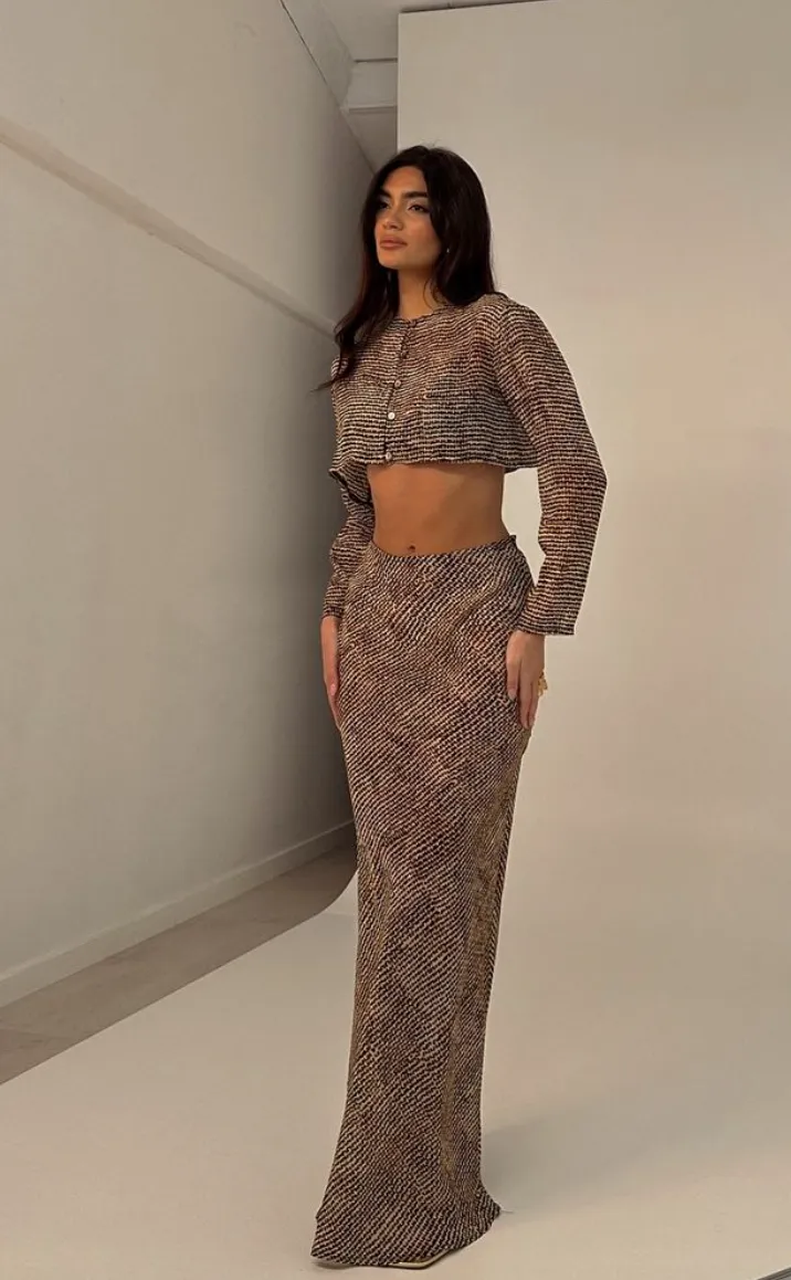 Hyphen Store Leo Maxi Skirt Co-ord