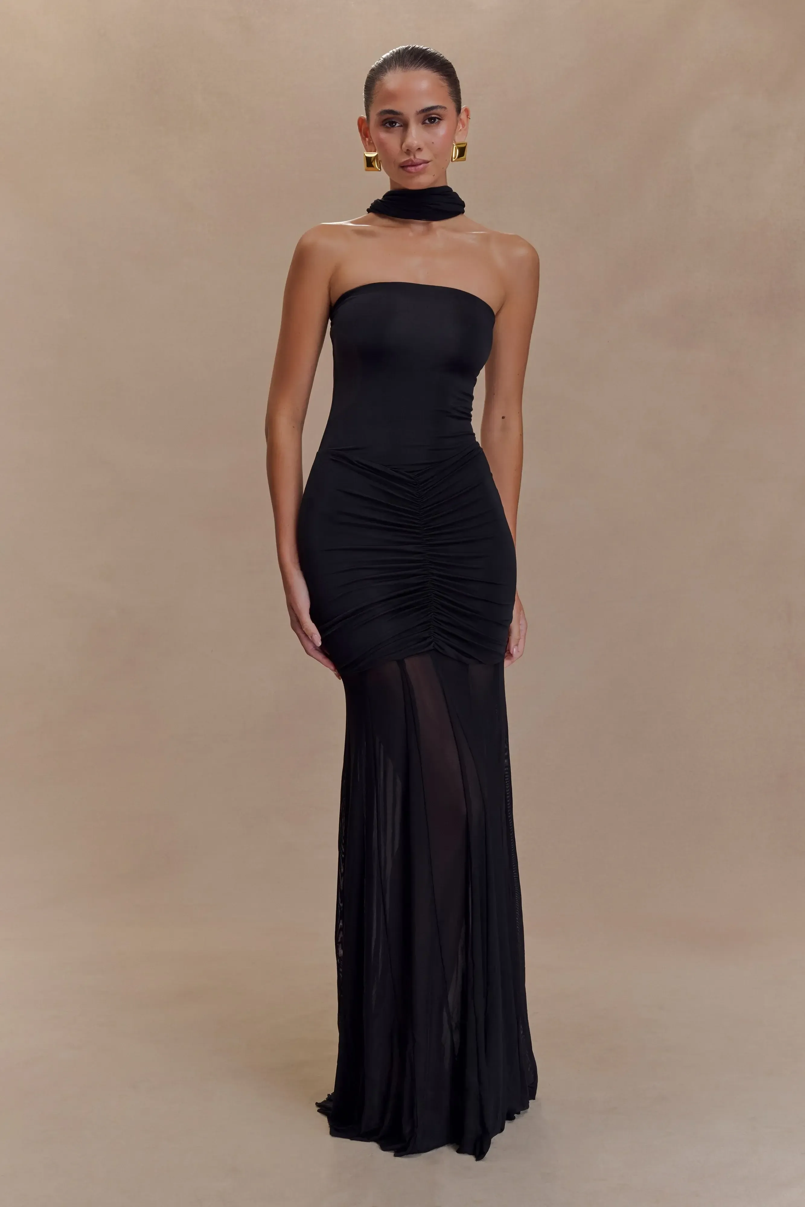 Meshki 'Caspian' Black Maxi Dress