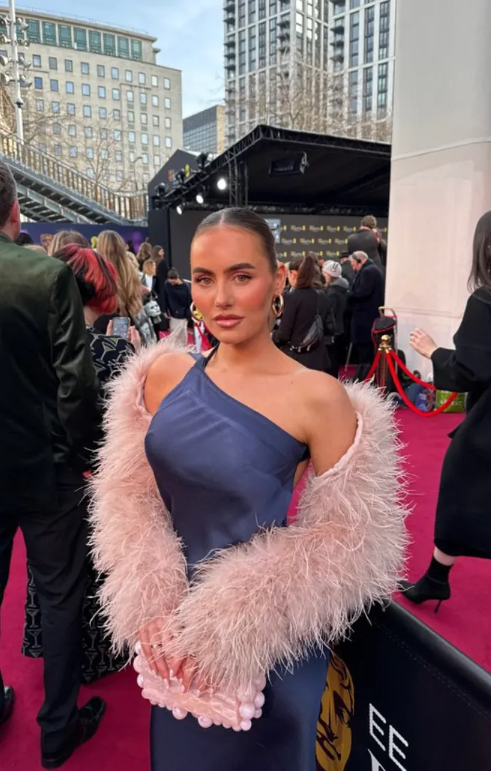 House of CB 'Ash' Feather Sleeves - Blush