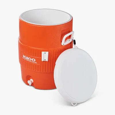  orange 5 gallon igloo drinking cooler