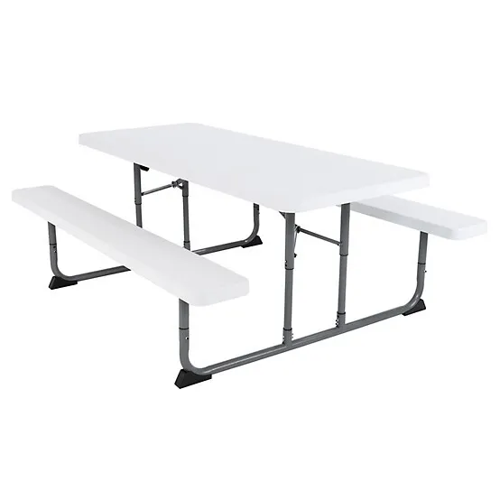  white 6FT foldable picnic table